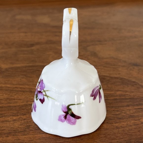 Hammersley Vintage Fine Bona China Small Bell from England Violets Heart Handle - Picture 3 of 8